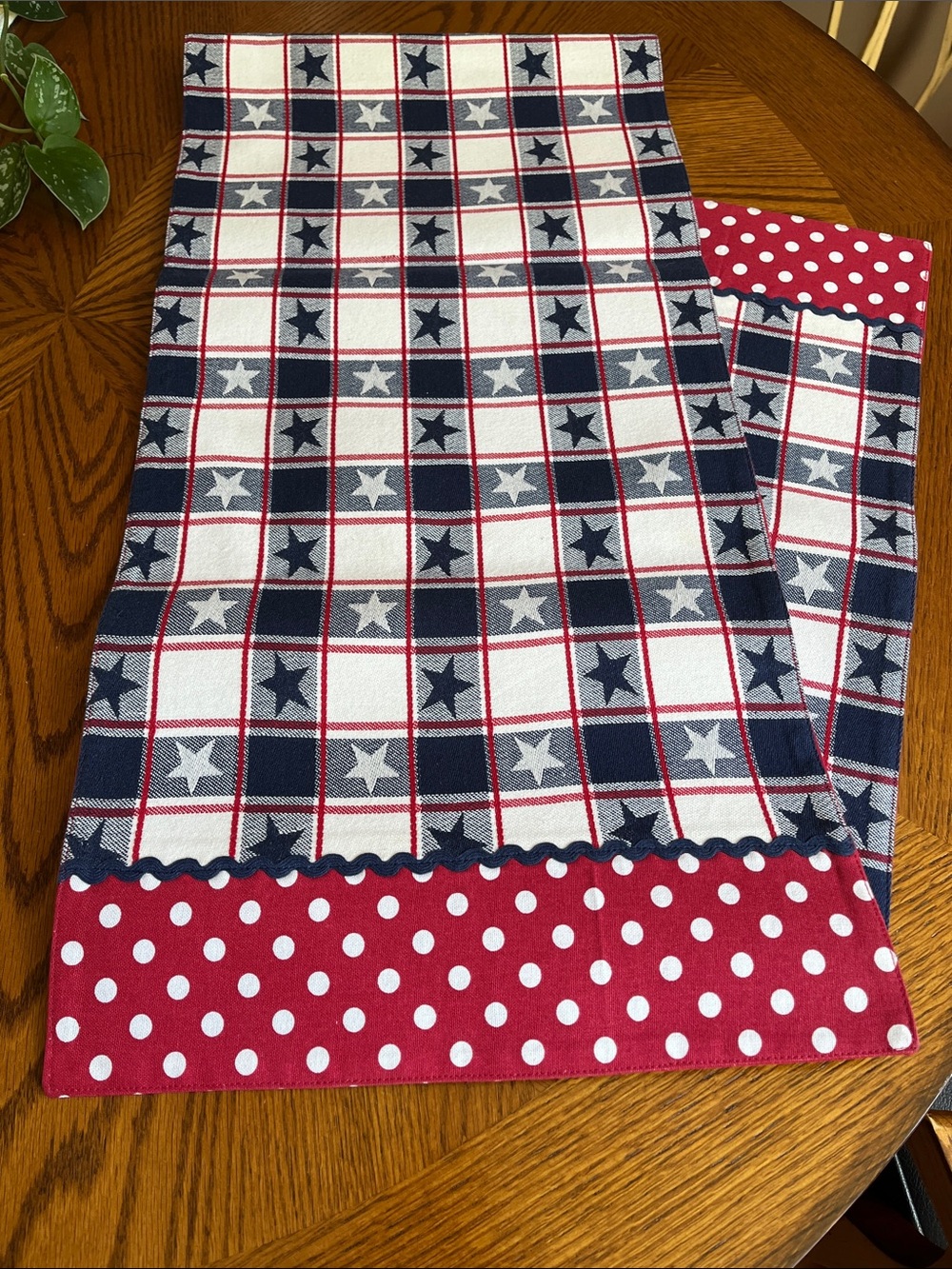 Red, White and Blue July 4th Table Runner